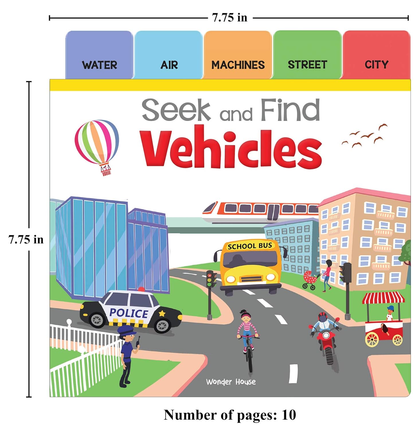 Seek And Find - Vehicles : Early Learning Board Books With Tabs