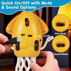 Dancing Octopus Baby Toy | Electric Crawling & Swinging Squid, Interactive Tummy Time Toy for Kids 3+ Years | Musical & Sensory Fun, Birthday Gifts for Boys & Girls (Yellow)