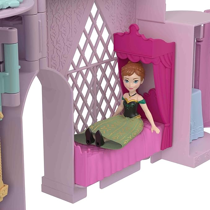 Disney Frozen Toys, Storytime Stackers Anna's Arendelle Castle, Stackable Doll House with Small Doll, Olaf & 7 Pieces, Inspired by The Movies