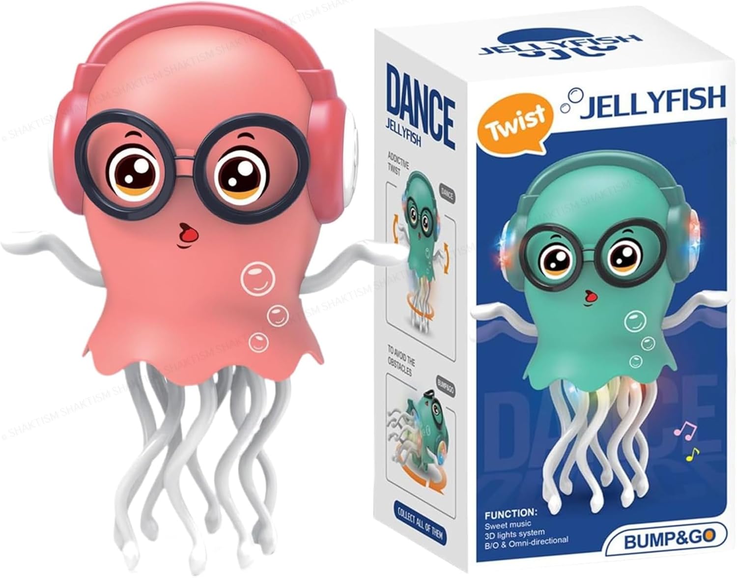 Dancing Jellyfish Toy, Light-up Musical Octopus with 360° Rotating Tentacles, Interactive Educational Kids Toy Dancing Jelly Fish - Random Colour