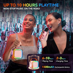 VikriDA Mini Karaoke Machine for Kids & Adults,Portable Bluetooth Speaker with 1 Wireless Karaoke Microphone,Music Toys Christmas Birthday Gifts for Girls & Boys 4,5,6,7,8,9,10,11,12 Year Old.