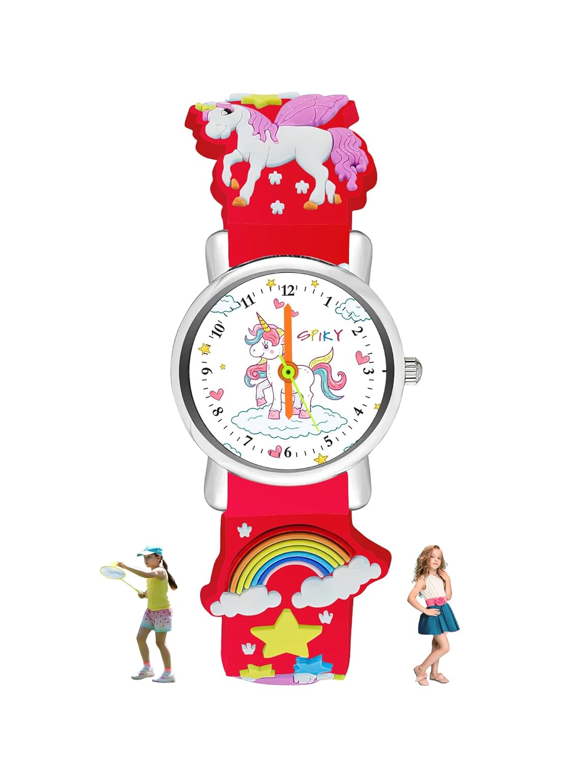 SPIKY Analog Watch for Kids | Unicorn Designer Printed Strap | Water Resistant | Stylish Unisex Best Birthday Gift | Analogue Wrist Watches for Girls & Boys | Age 2-14 yrs