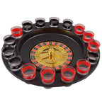 Roulette Drinking Game Set, 16 Glasses with 2 Balls, Black & Red, Casino Style