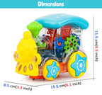 Zest 4 Toyz Gear Toys Kids Transparent Gear Train Engine Musical Sound Toy with Lights Bump and Go Toys for Boys Girls (Pack of 1) Multicolor