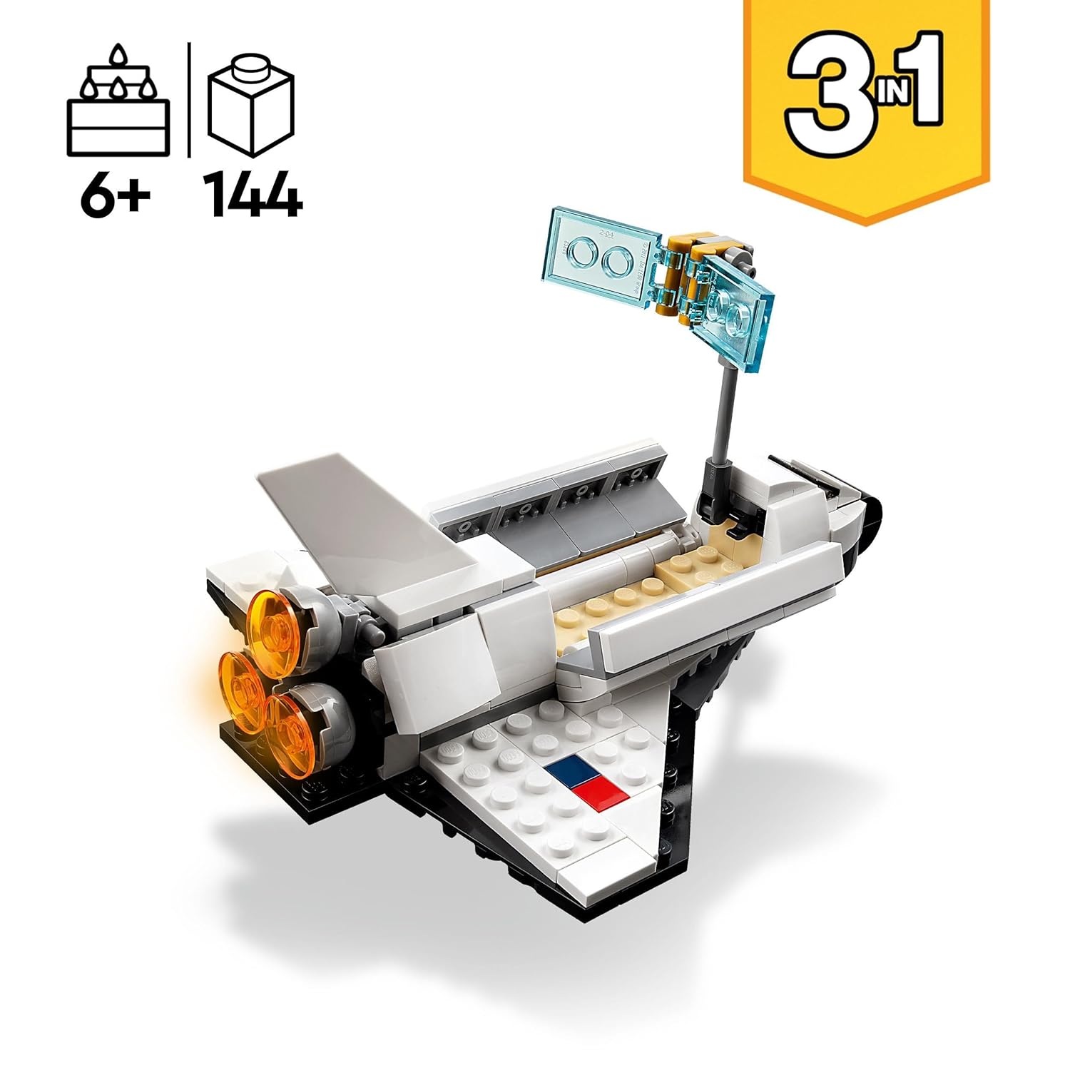LEGO Creator Space Shuttle 31134 Building Toy Set with Astronaut and Spaceship Models for Kids Aged 6+