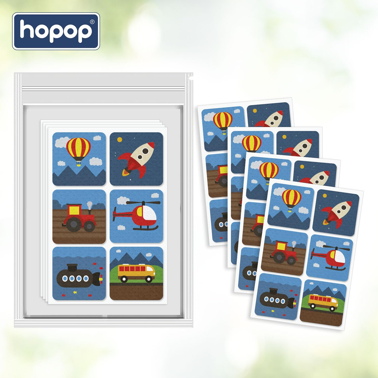 Hopop Mosquito Repellent Patches | MoZzbito 100% Natural Baby Mosquito Patches | Upto 12 Hour Protection Mosquito Sticker | Suitable for Kids & Adults | Deet Free | Pack of 24 | Transport