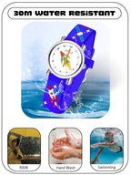 SPIKY Analog Watch for Kids | Unicorn Designer Printed Strap | Water Resistant | Stylish Unisex Best Birthday Gift | Analogue Wrist Watches for Girls & Boys | Age 2-14 yrs