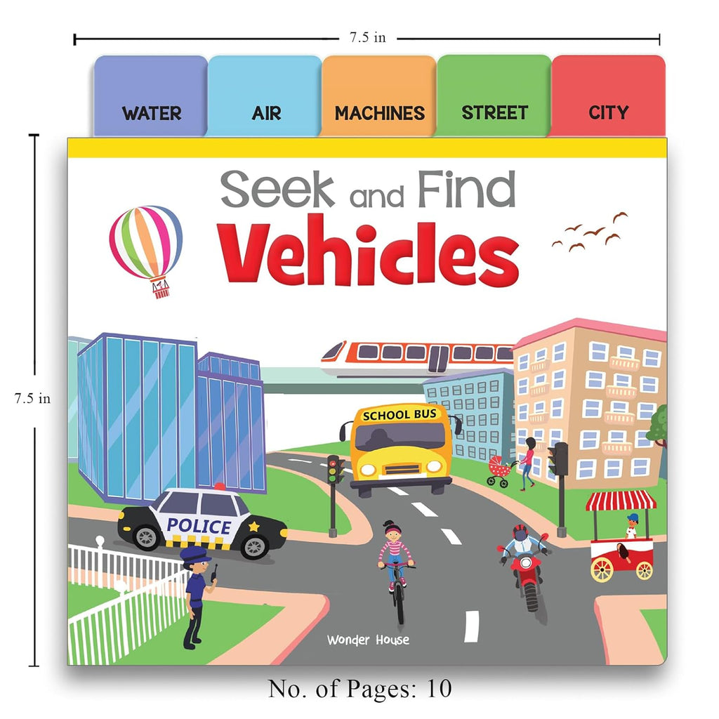Seek And Find - Vehicles : Early Learning Board Books With Tabs