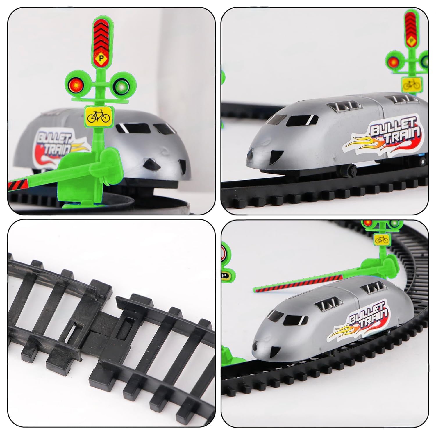 Magicwand Battery Operated High Speed Bullet Train| Electric Toy Train| Toy Train with Large Track Set for Kids[Pack of 2 Train Sets]