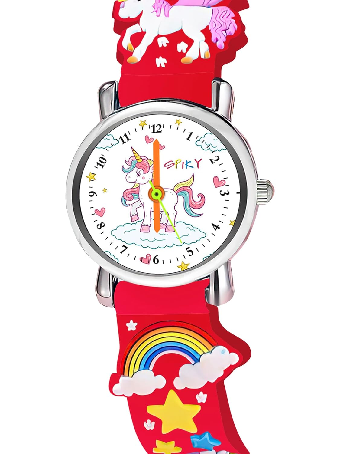 SPIKY Analog Watch for Kids | Unicorn Designer Printed Strap | Water Resistant | Stylish Unisex Best Birthday Gift | Analogue Wrist Watches for Girls & Boys | Age 2-14 yrs
