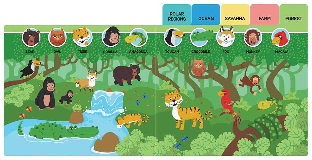 Seek And Find - Animals : Early Learning Board Books With Tabs