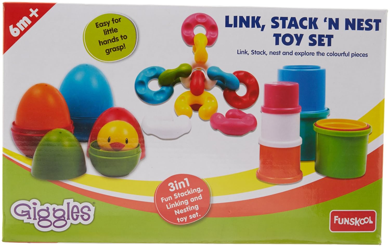 Giggles Funskool Walk N Drive Truck, Fun & Development Toy for Babies, Encourage Walking in Infants, Improve Balance & Coordination, Stimulate Senses, Multicolour, Gift Set for Kids, Ages 18+ Months