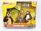 Masha and the Bear By Fratelli Playset(3 Inch Masha Series Bear Doll and Its Boat and Fishing Accessories)