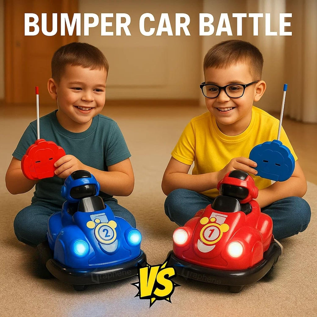 Remote Control Go Kart Racing Cars Set, 2.4GHz Rechargeable RC Bumper Cars with LED Lights, Red and Blue, 2-Pack, with Ejecting Drivers, Multiplayer Battle Game for Kids, Ages 4+