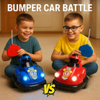 Remote Control Go Kart Racing Cars Set, 2.4GHz Rechargeable RC Bumper Cars with LED Lights, Red and Blue, 2-Pack, with Ejecting Drivers, Multiplayer Battle Game for Kids, Ages 4+