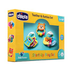 Chicco Start-Up Play Set |3-Piece Colourful Baby Rattle Toy Set for 3 to 18 Months |Enhances Early Development, Sensory Play & Motor Skills|Infant Toys|Paint-Free