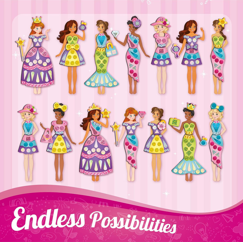 Imagimake DIY Magnetic Dress-Up Princess |Pretend Play Toys for Girls | 30 Magnetic Dresses & Accessories | Interchange & Create Unlimited Outfits | Birthday Gift for Girls Ages 3,4,5,6,7,Multicolour