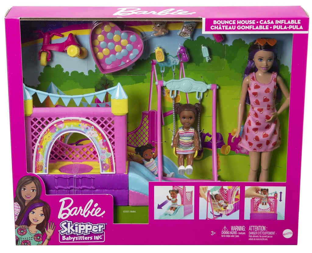 Barbie Doll, Blonde, and Playset with 3 Puppies, Bathtub and Accessories, Gift for 3 to 7 Year Olds