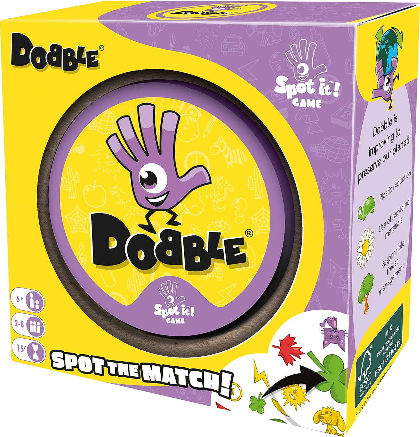 Asmodee Kid's Dobble, Visual Perception Card Game (Multicolour, Ages 6 and Above, 2 to8 Players)