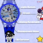 SPIKY Analog Watch for Kids | 3D Cartoon | 7 Multicolor LED Luminous Lights with Silicone Strap | Unisex Best Birthday Gift | Analogue Wrist Watches for Boys & Girls | Age 3-10 yrs