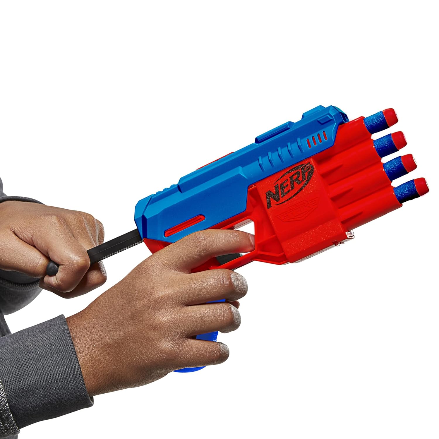 Nerf Alpha Strike Claw Qs-4 Blaster 4 Official Nerf Elite Foam Darts,Multicolor