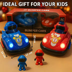 Remote Control Go Kart Racing Cars Set, 2.4GHz Rechargeable RC Bumper Cars with LED Lights, Red and Blue, 2-Pack, with Ejecting Drivers, Multiplayer Battle Game for Kids, Ages 4+
