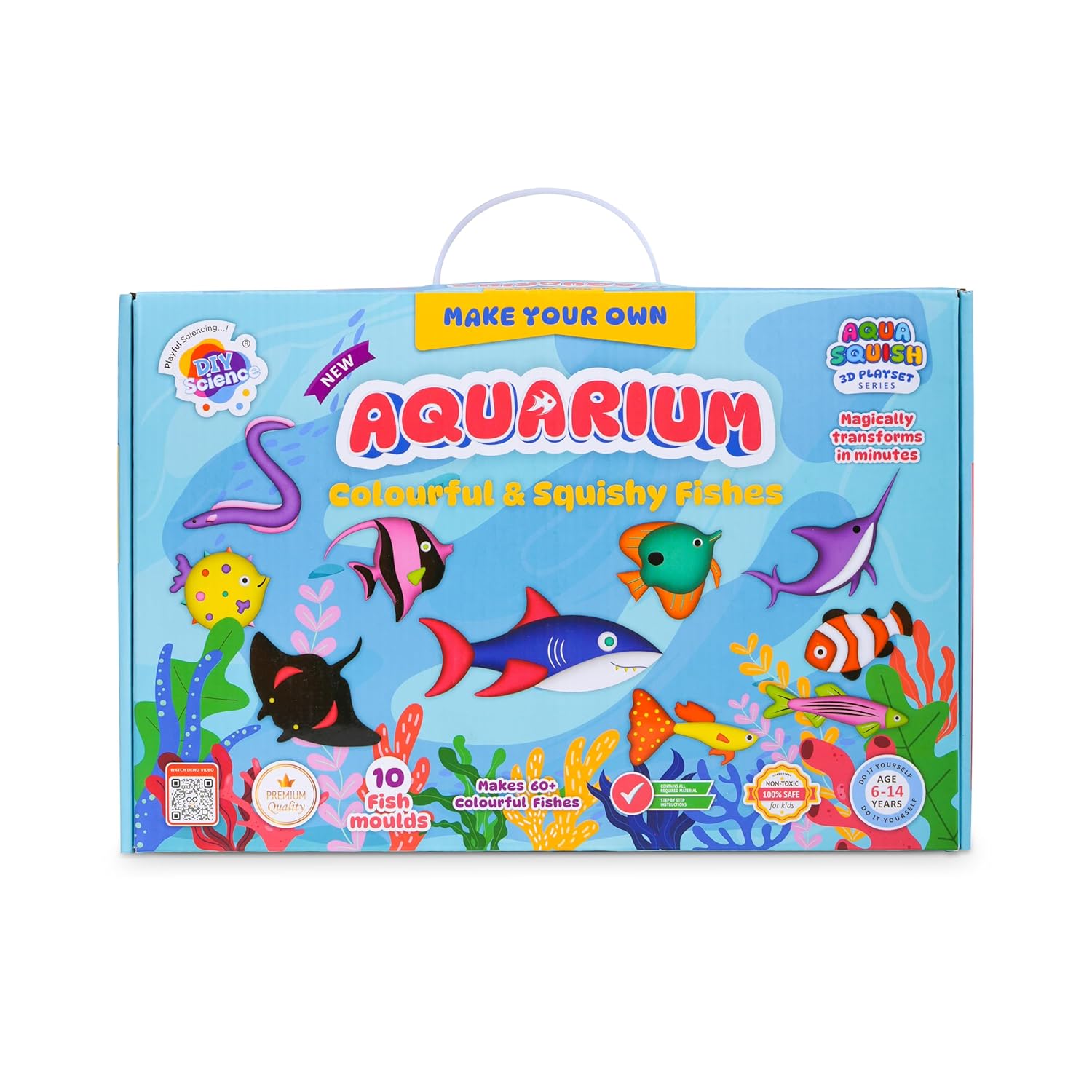 Jungle Safari Aqua Squish Kit | Make More Than 40 3D Colorful Soft and Squishy Jungle Animals | Magic Water Elf Gel Toys for Girls and Boys | 6 Animal Moulds | Ideal for Birthday Gift