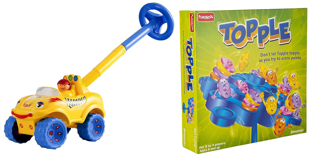 Giggles Funskool Walk N Drive Truck, Fun & Development Toy for Babies, Encourage Walking in Infants, Improve Balance & Coordination, Stimulate Senses, Multicolour, Gift Set for Kids, Ages 18+ Months