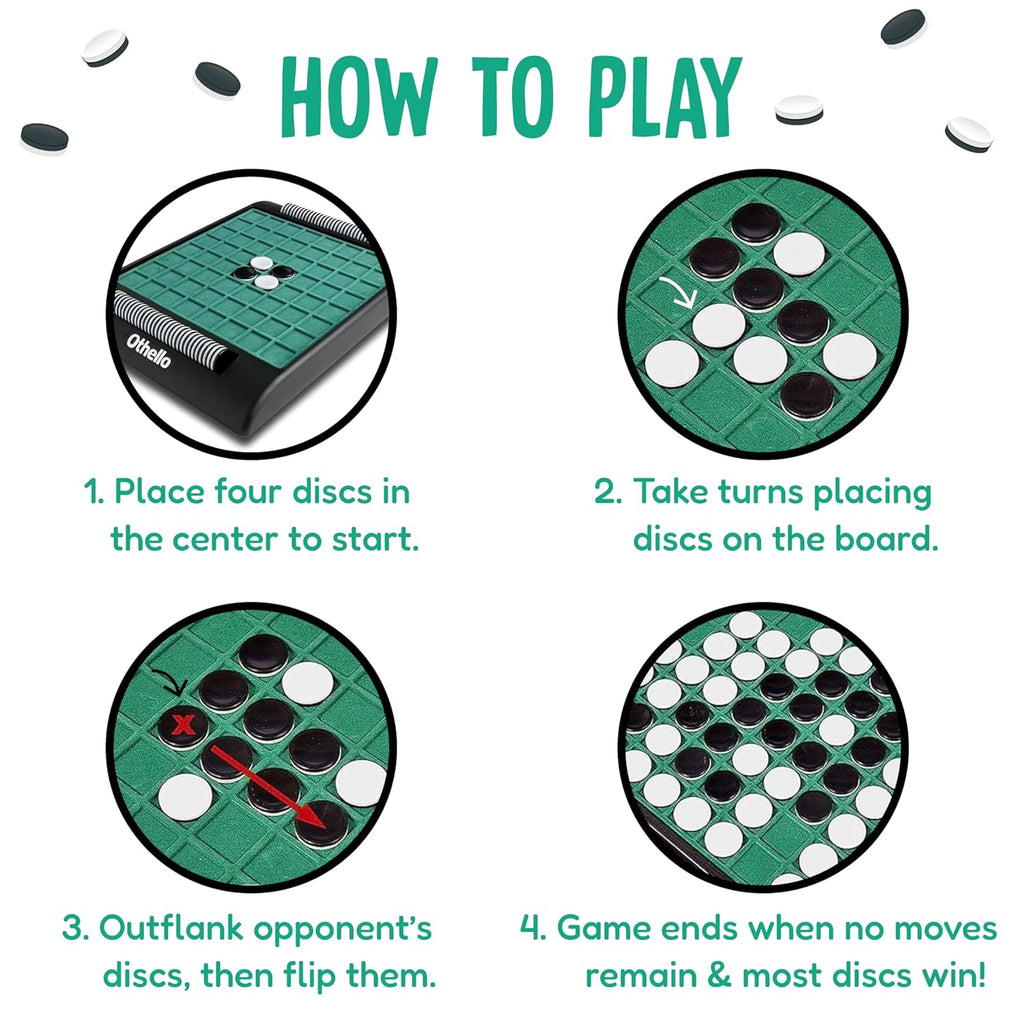 Funskool Othello Classic, Strategy Game, Board Game for Kids, Adults, Families, Educational, Fun, 2 Players, Family Fun, Learning Activity Toy for Childrens, Gift Set for Kid, Ages 7+ Years