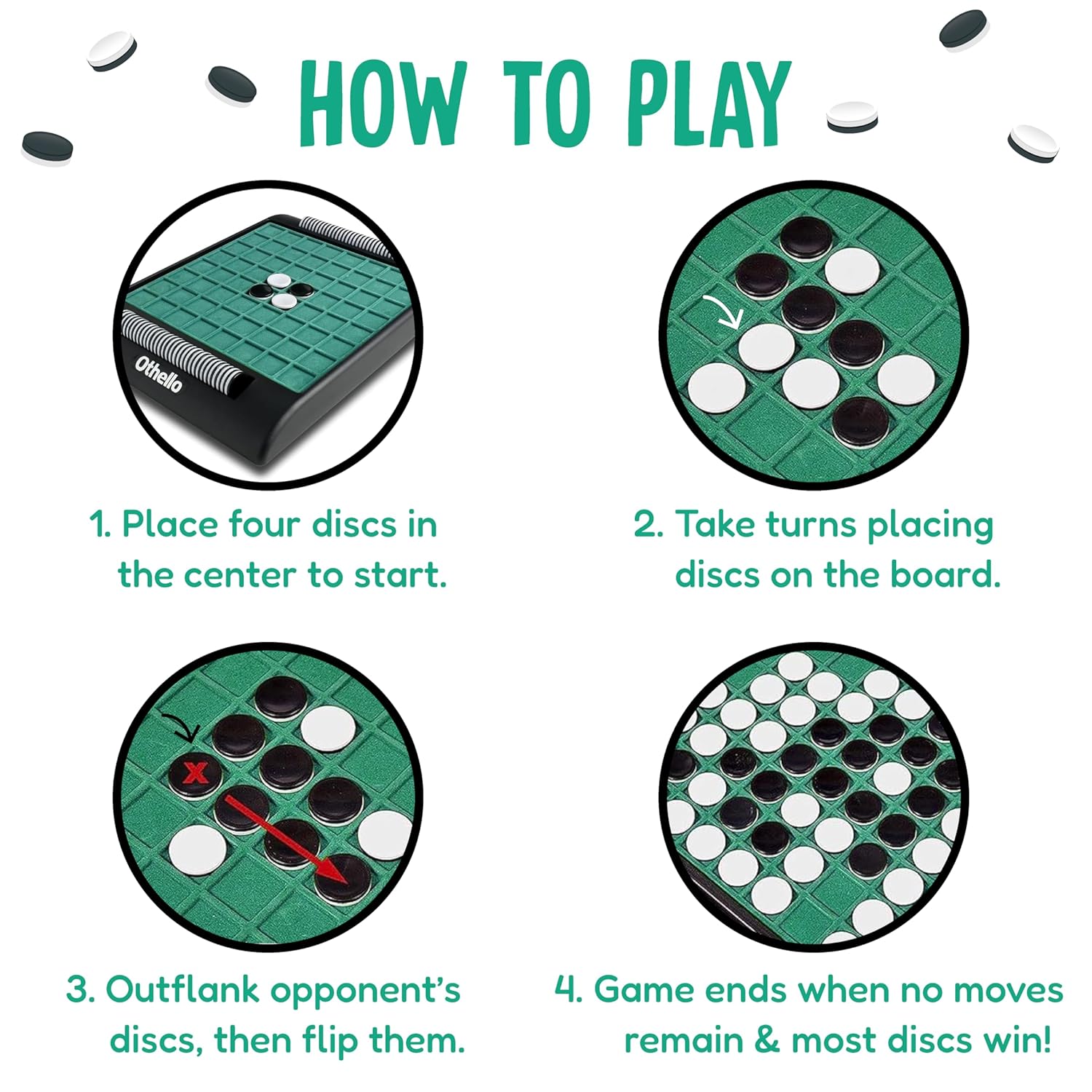 Funskool Othello Classic, Strategy Game, Board Game for Kids, Adults, Families, Educational, Fun, 2 Players, Family Fun, Learning Activity Toy for Childrens, Gift Set for Kid, Ages 7+ Years