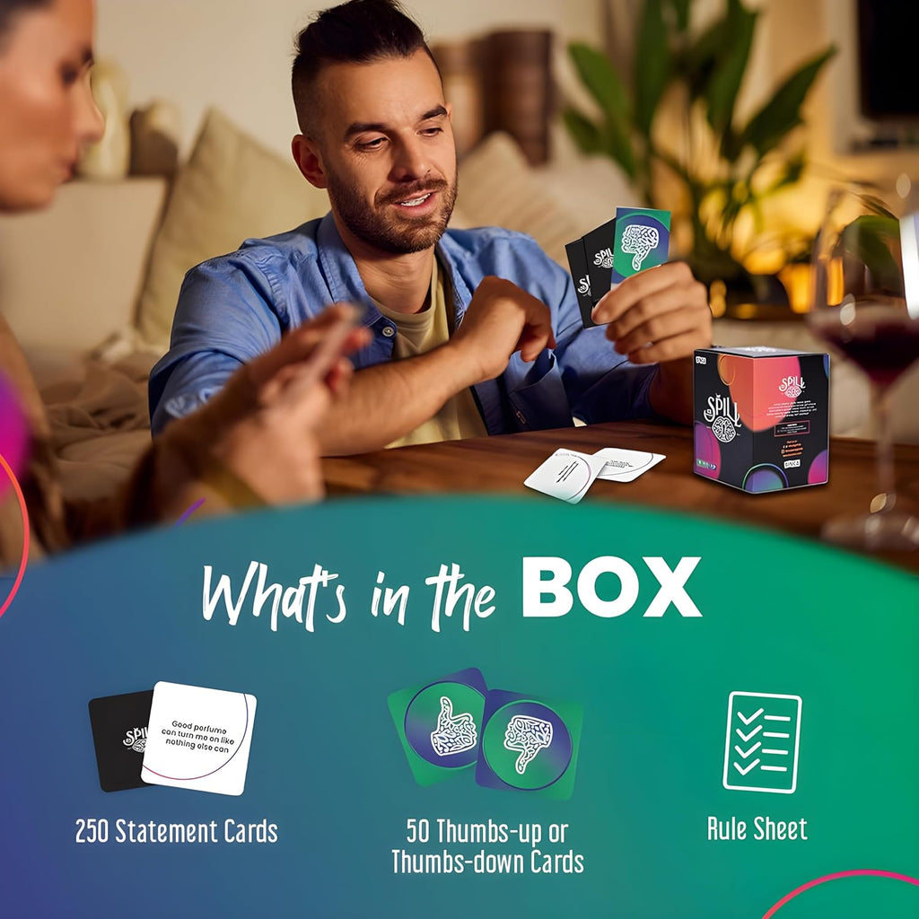 Spill Party Game for Adults, A Game of Spilling Secrets, Adult Card Games for Parties, Friends, and Entertainment - Ages 18+