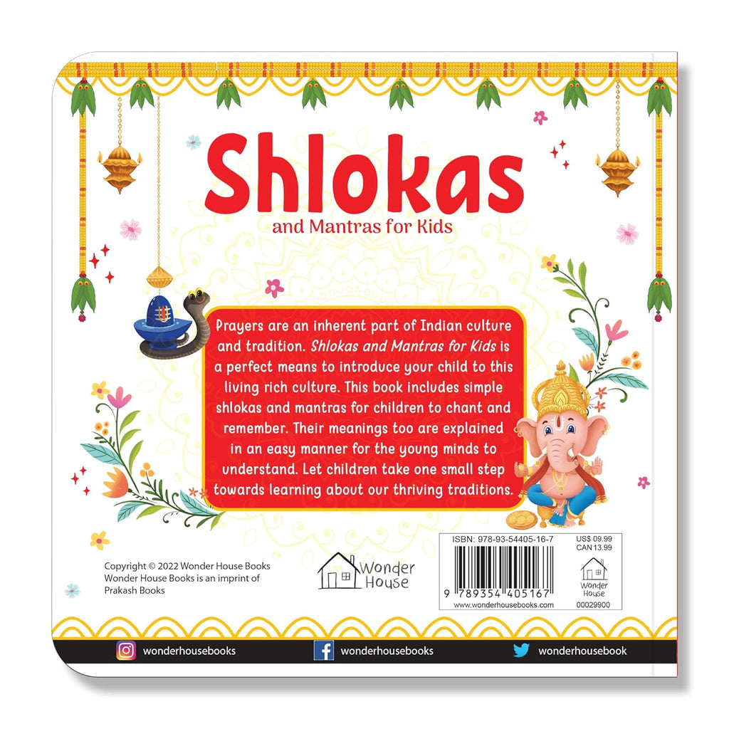 Shlokas and Mantras for Kids – Illustrated Padded Board Book: Simple Sanskrit Shlokas with English & Hindi Translations | First Spiritual Book to Teach Indian Culture, Values & Devotional Practices | Book for Toddlers, Preschoolers & Early Readers | Ag...