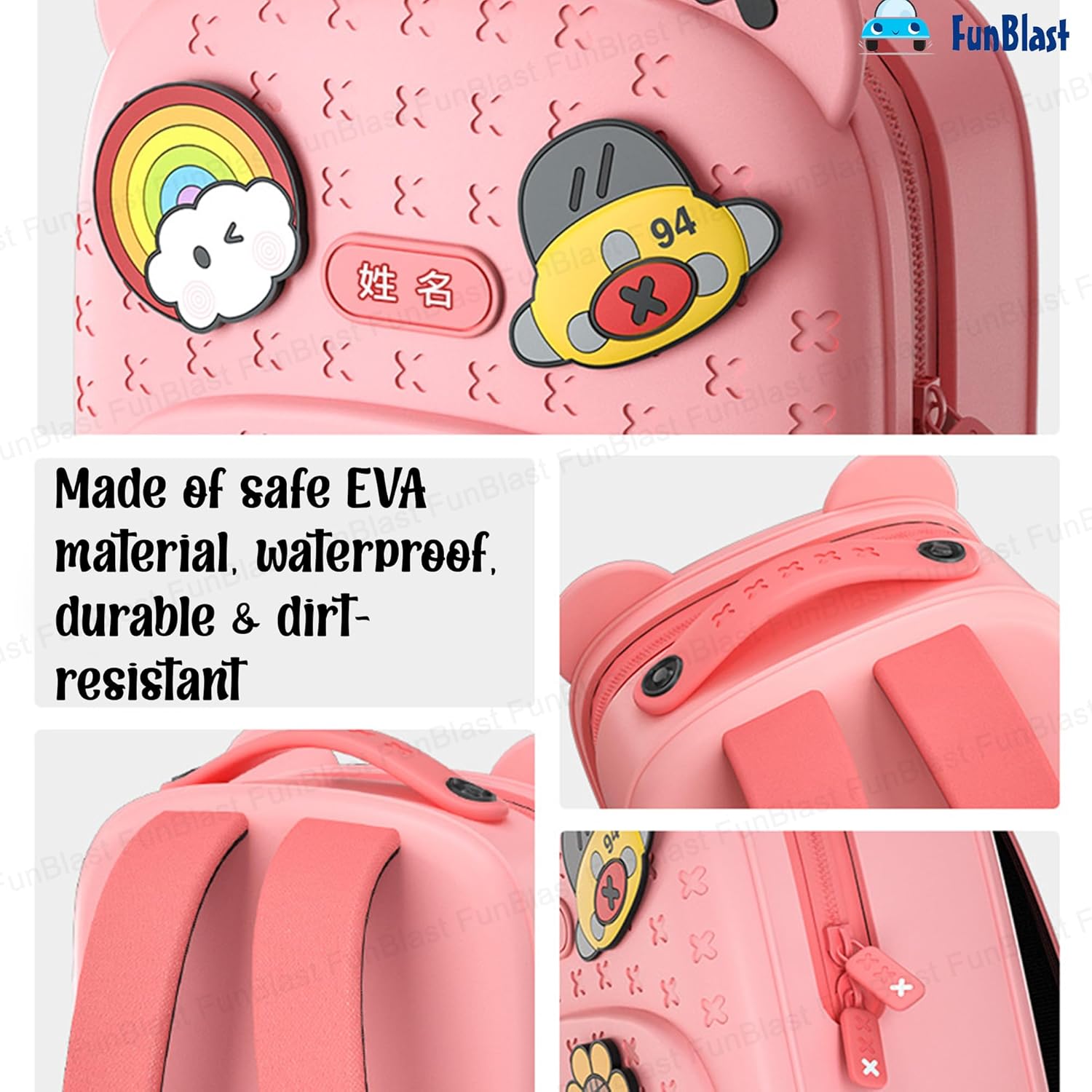 FunBlast Bagpack for Children - Bag for Pre-Schoolers Kids, Small Picnic Bag for Baby, Boys, Girls, Lightweight Miniature Bags for Kids, Boys, Girls (33.2 X 24.8 X 20 Cm)