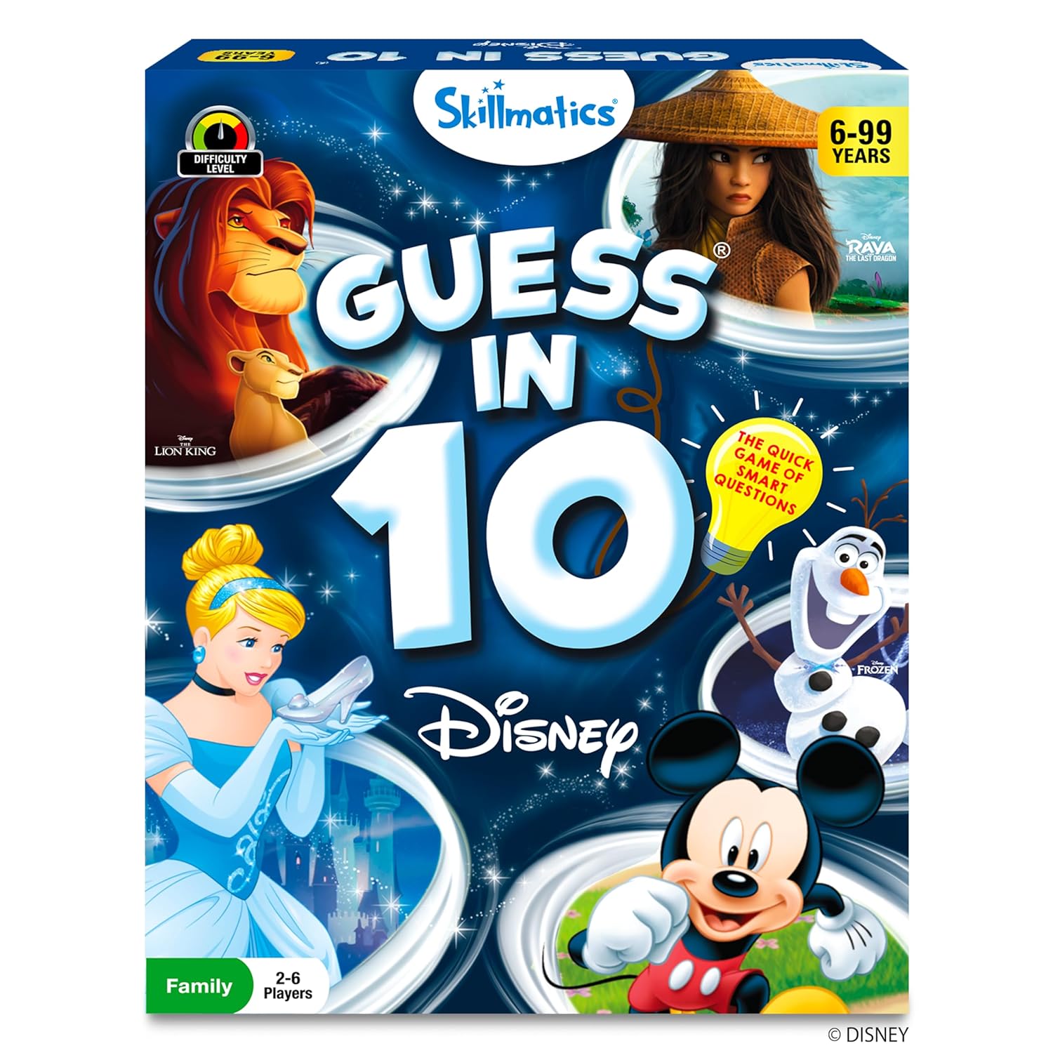 Skillmatics Guess in 10 Disney, Card Game for Girls, Boys, Kids, Teens, Adults, Who Love Cinderella, Mickey Mouse, Moana, Gifts for Ages 6, 7, 8, 9 and Up