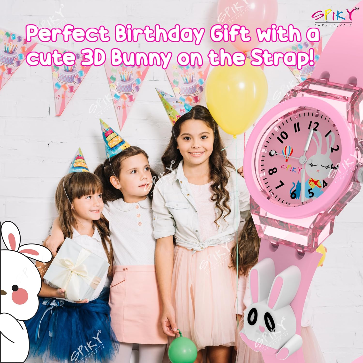 SPIKY Analog Watch for Kids | 3D Cartoon | 7 Multicolor LED Luminous Lights with Silicone Strap | Unisex Best Birthday Gift | Analogue Wrist Watches for Boys & Girls | Age 3-10 yrs