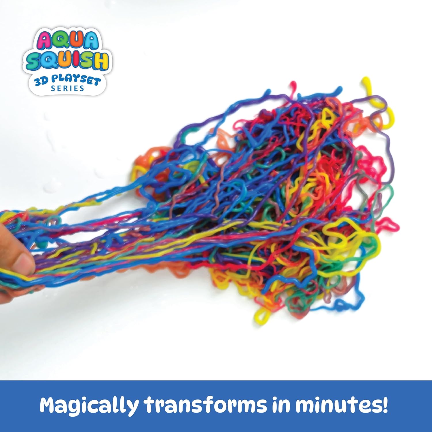 Rainbow Noodles Aqua Squish Kit | Make More Than 200 feet of 3D Colorful Soft and Squishy Noodles | Magic Water Elf Gel Toys for Girls and Boys | Ideal for Birthday Gift