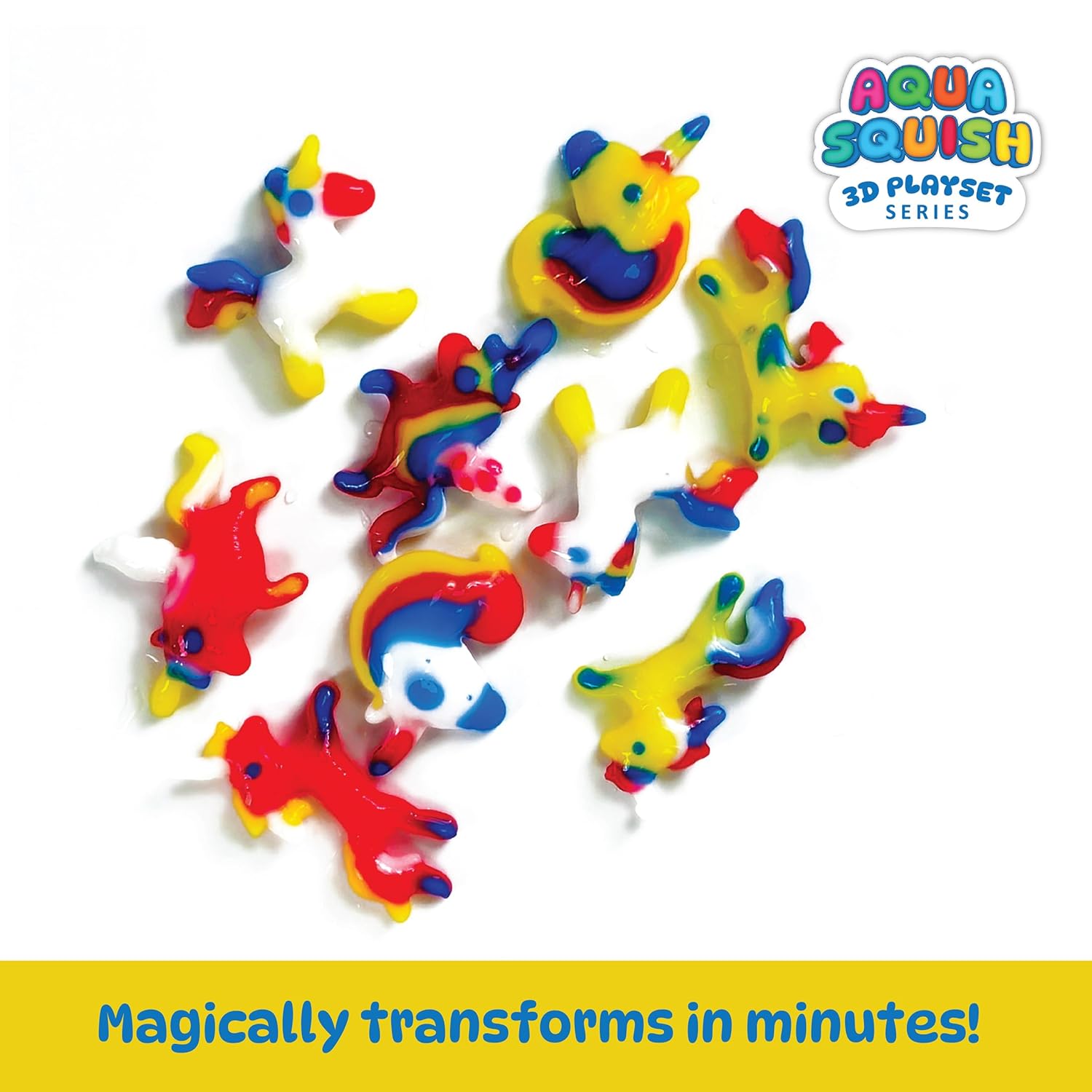 Unicorn Paradise Aqua Squish Kit | Make More Than 25 3D Colorful Soft and Squishy Unicorn | Magic Water Elf Gel Toys for Girls and Boys | 4 Unicorn Moulds | Ideal for Birthday Gift