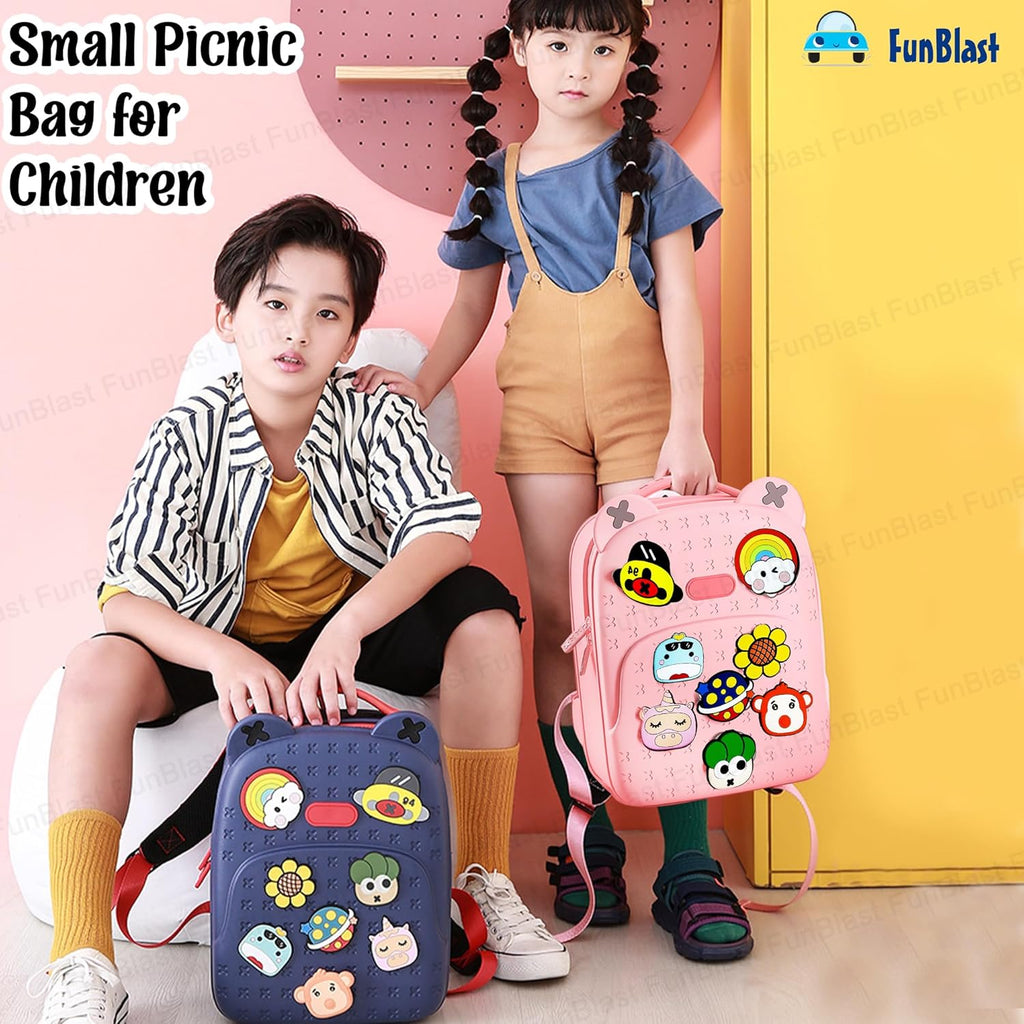 FunBlast Bagpack for Children - Bag for Pre-Schoolers Kids, Small Picnic Bag for Baby, Boys, Girls, Lightweight Miniature Bags for Kids, Boys, Girls (33.2 X 24.8 X 20 Cm)