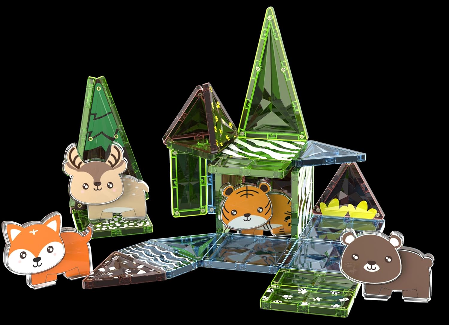 Magnetix - Jungle Child's First Construction Set, STEAM Educational Toy, Magnetic Building Set for Boys and Girls Age 3+ - Pieces: 34