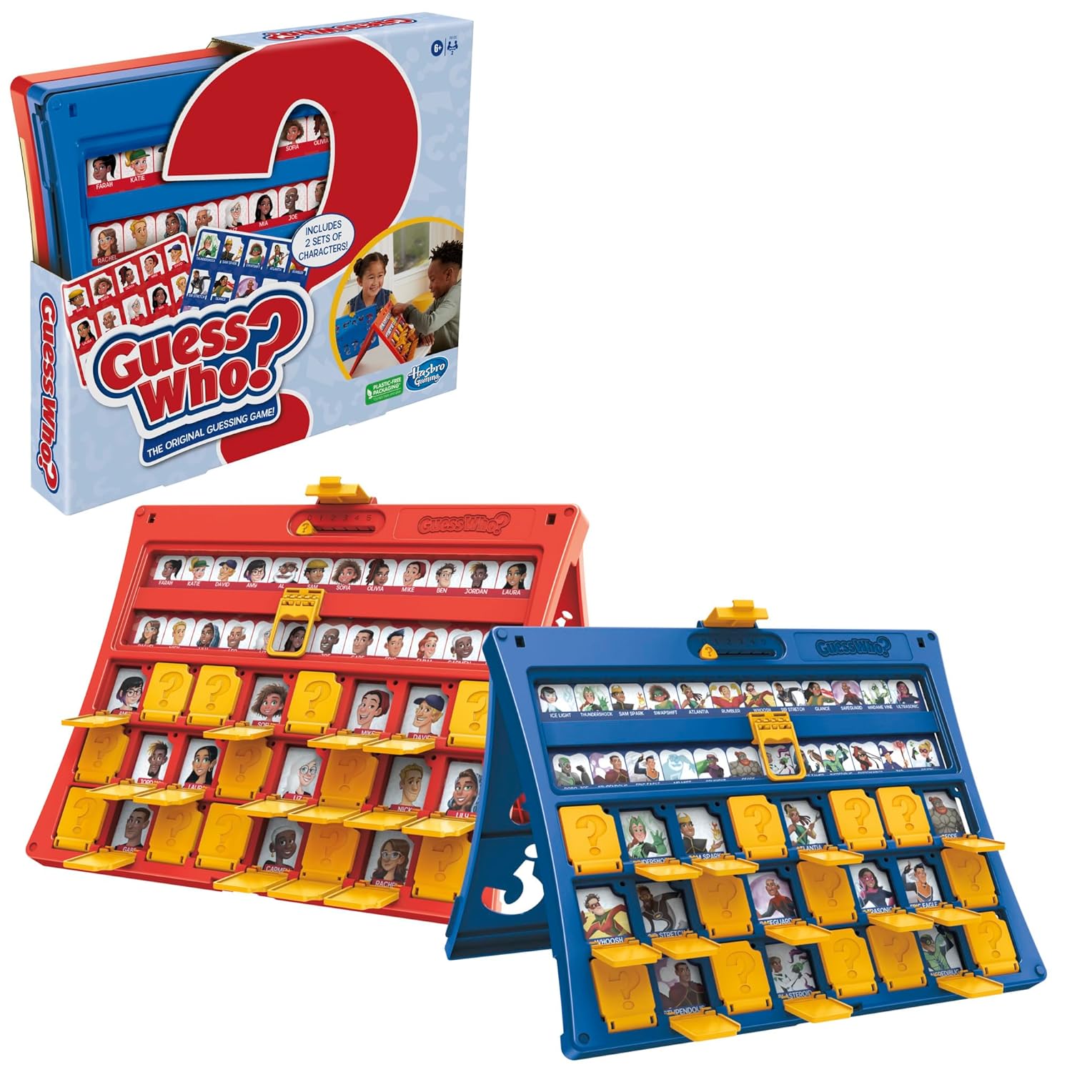 Hasbro Guess Who? Original, Easy to Load Frame, Double-Sided Character Sheet, 2 Player Board Games for Kids, Guessing Games for Families, Ages 6 and Up