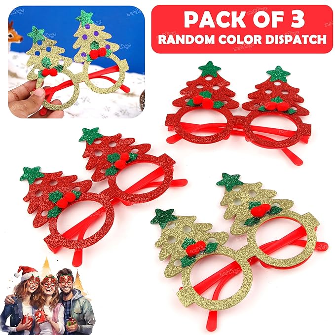 Christmas themed Christmas Googles (Pack of 3)