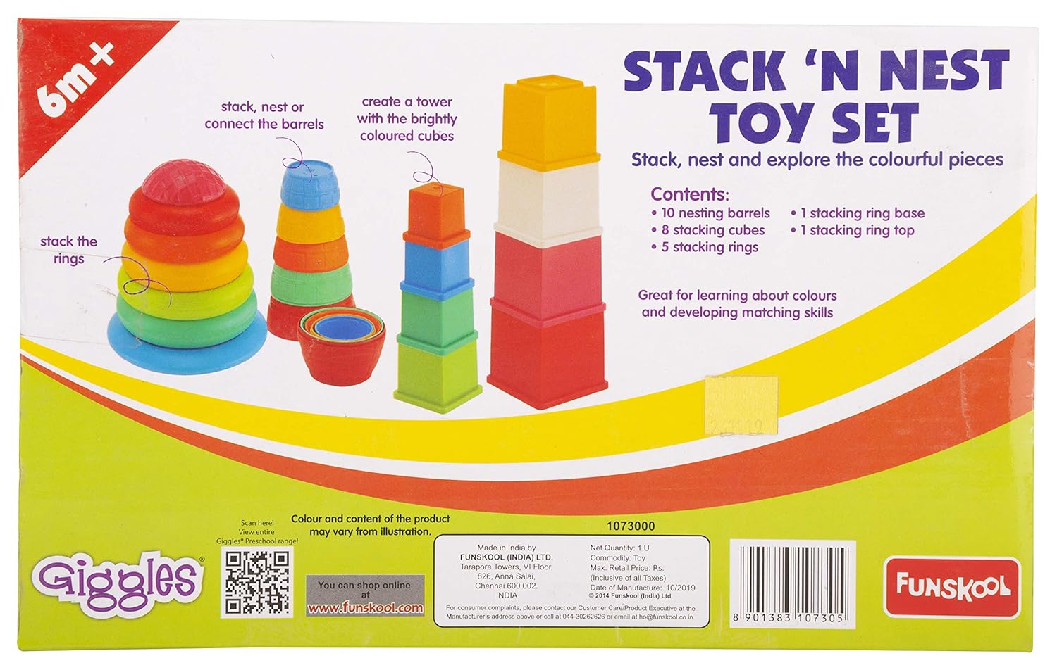 Giggles Funskool Walk N Drive Truck, Fun & Development Toy for Babies, Encourage Walking in Infants, Improve Balance & Coordination, Stimulate Senses, Multicolour, Gift Set for Kids, Ages 18+ Months