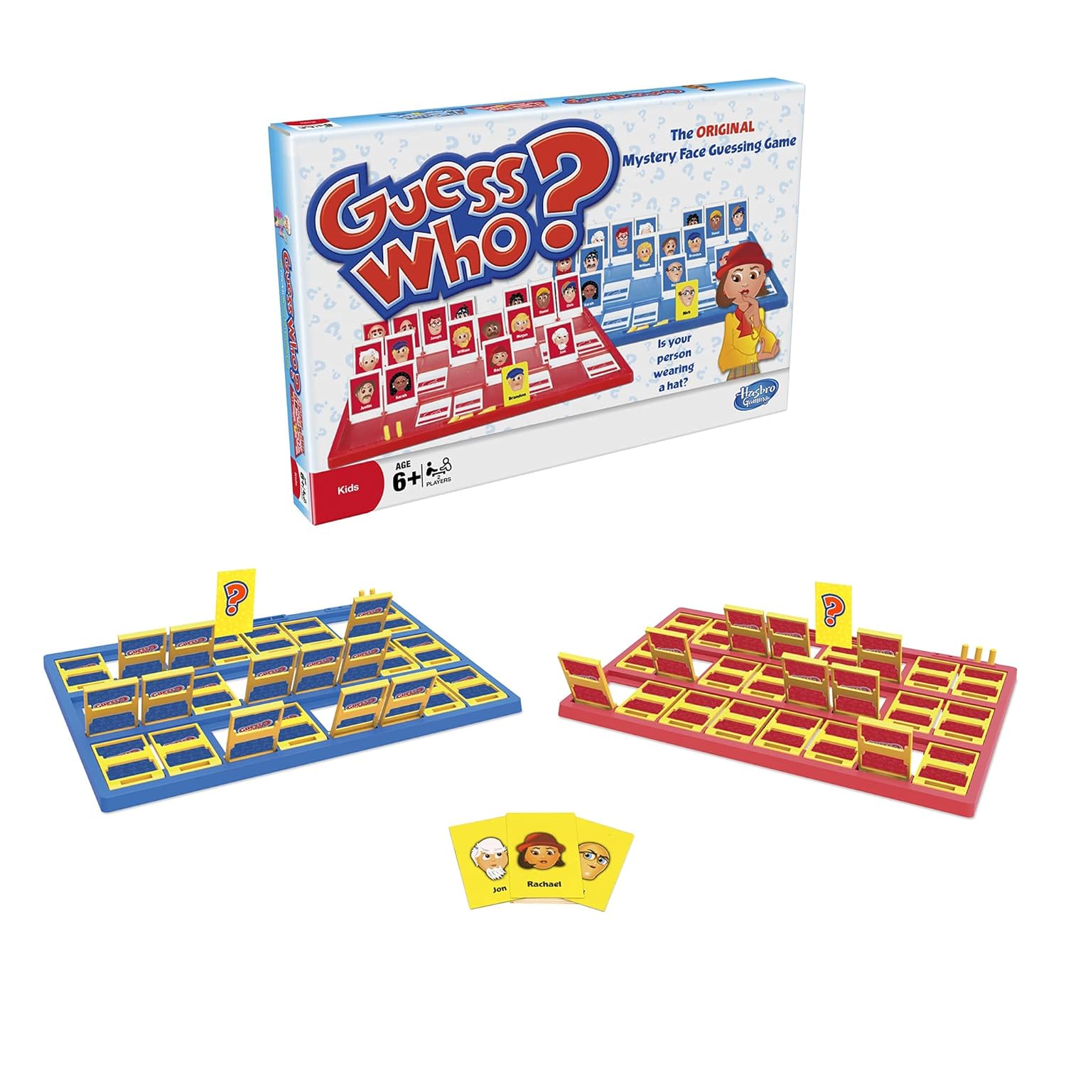 Hasbro Guess Who? Original, Easy to Load Frame, Double-Sided Character Sheet, 2 Player Board Games for Kids, Guessing Games for Families, Ages 6 and Up