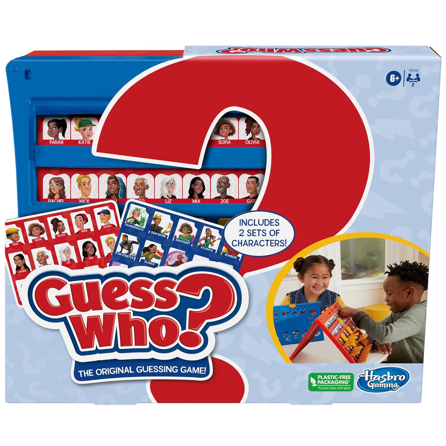 Hasbro Guess Who? Original, Easy to Load Frame, Double-Sided Character Sheet, 2 Player Board Games for Kids, Guessing Games for Families, Ages 6 and Up