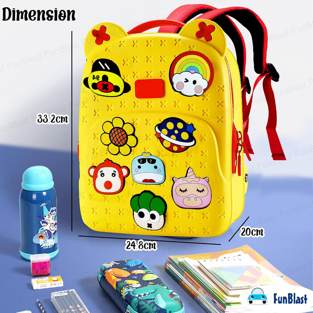 FunBlast Bagpack for Children - Bag for Pre-Schoolers Kids, Small Picnic Bag for Baby, Boys, Girls, Lightweight Miniature Bags for Kids, Boys, Girls (33.2 X 24.8 X 20 Cm)
