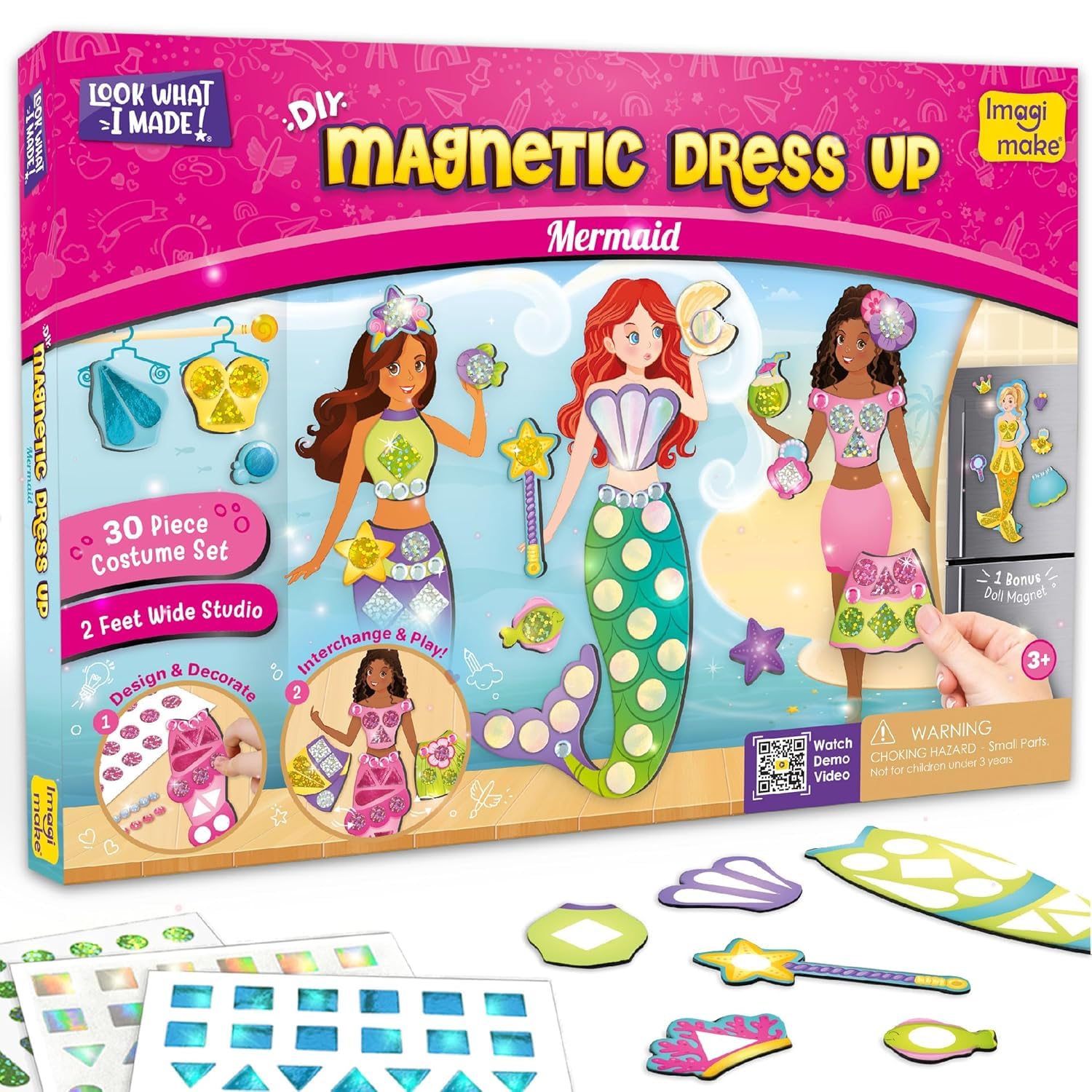Imagimake DIY Magnetic Dress-Up Princess |Pretend Play Toys for Girls | 30 Magnetic Dresses & Accessories | Interchange & Create Unlimited Outfits | Birthday Gift for Girls Ages 3,4,5,6,7,Multicolour