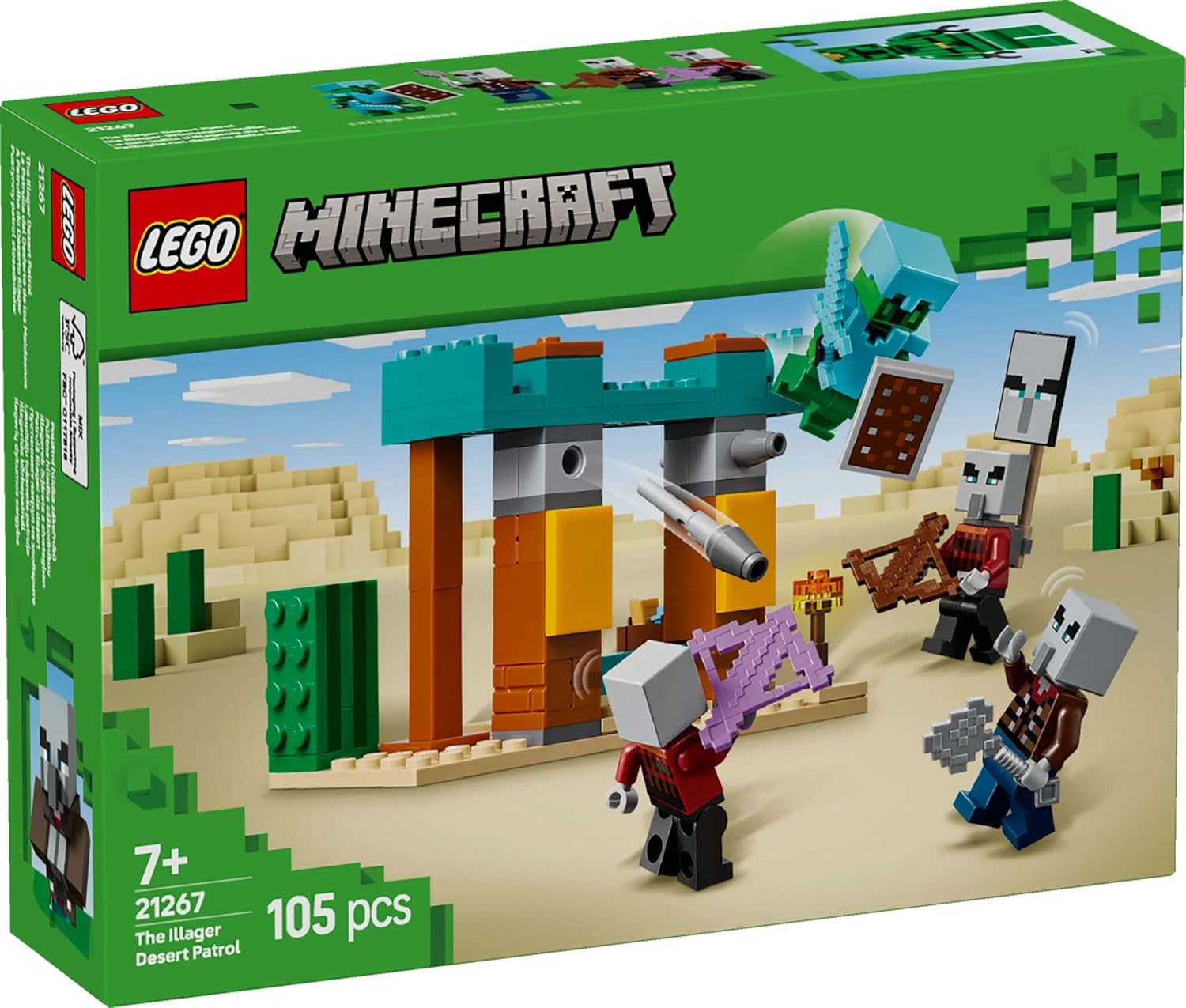 LEGO Minecraft The Illager Desert Patrol Gaming Kit for Kids 21267 Building Blocks Toys for 7+ Gift for Boys and Girls
