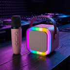 VikriDA Mini Karaoke Machine for Kids & Adults,Portable Bluetooth Speaker with 1 Wireless Karaoke Microphone,Music Toys Christmas Birthday Gifts for Girls & Boys 4,5,6,7,8,9,10,11,12 Year Old.