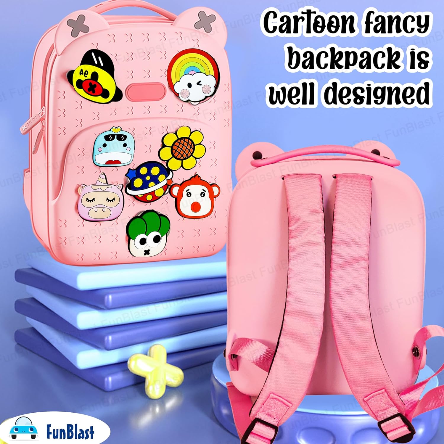 FunBlast Bagpack for Children - Bag for Pre-Schoolers Kids, Small Picnic Bag for Baby, Boys, Girls, Lightweight Miniature Bags for Kids, Boys, Girls (33.2 X 24.8 X 20 Cm)