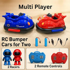 Remote Control Go Kart Racing Cars Set, 2.4GHz Rechargeable RC Bumper Cars with LED Lights, Red and Blue, 2-Pack, with Ejecting Drivers, Multiplayer Battle Game for Kids, Ages 4+